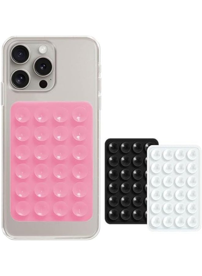 AMALYX Silicone Suction for Phone Case Adhesive Mount Hands-Free Anti-Slip Mobile Accessory Holder for iPhone and Android Selfies and Tiktok Videos - 3 Packs